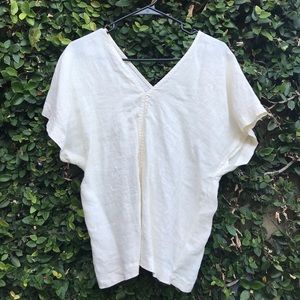 Black Crane linen top